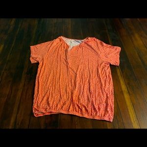 Coral and polka dot t shirt